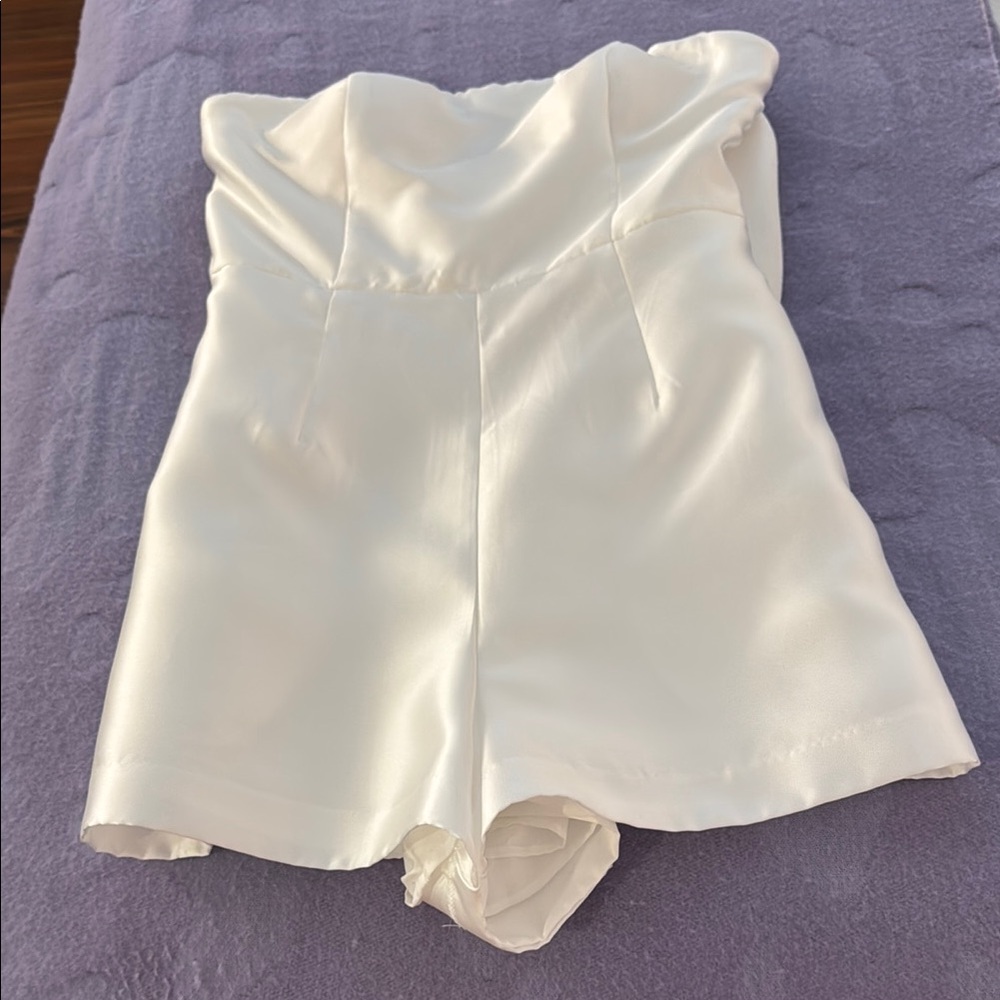 Hutch White Strapless Romper